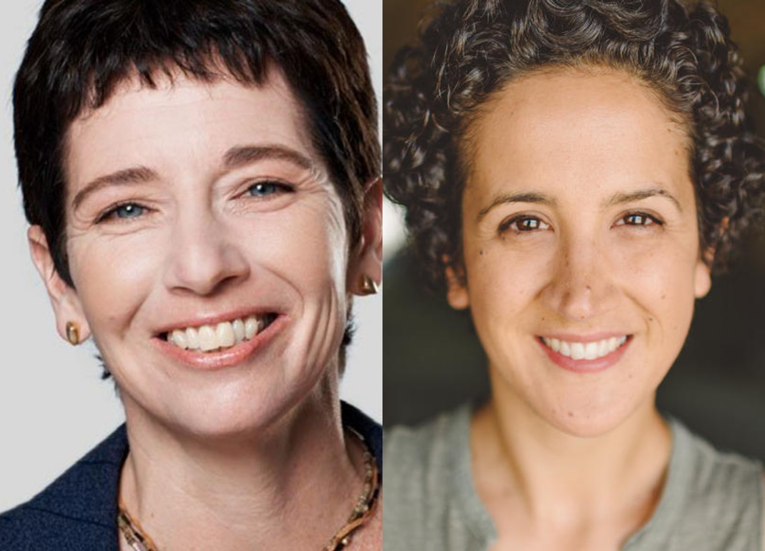 A side by side of Prof. Rachel Narehood Austin's headshot and Prof. Christina Vizcarra's headshot