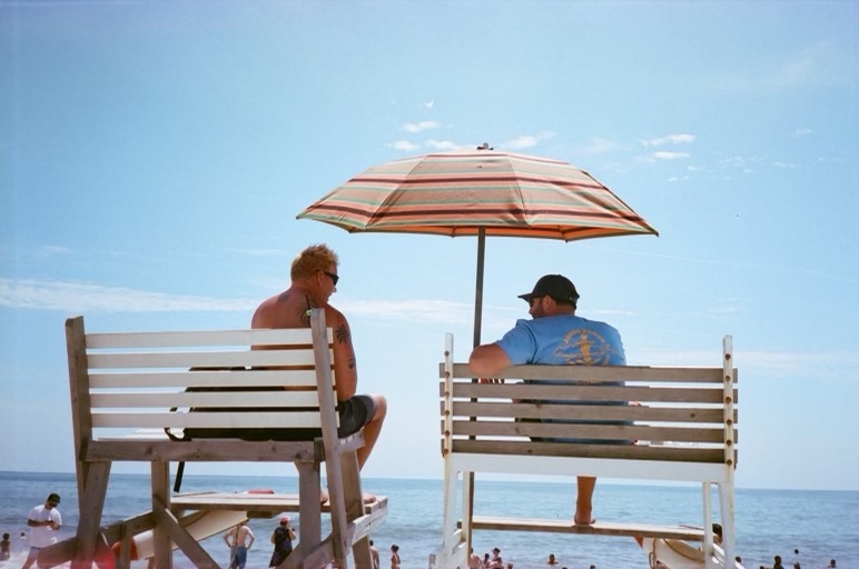 beach boys in chairs