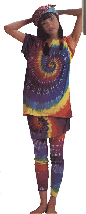 Girl wearing tie dye outfit