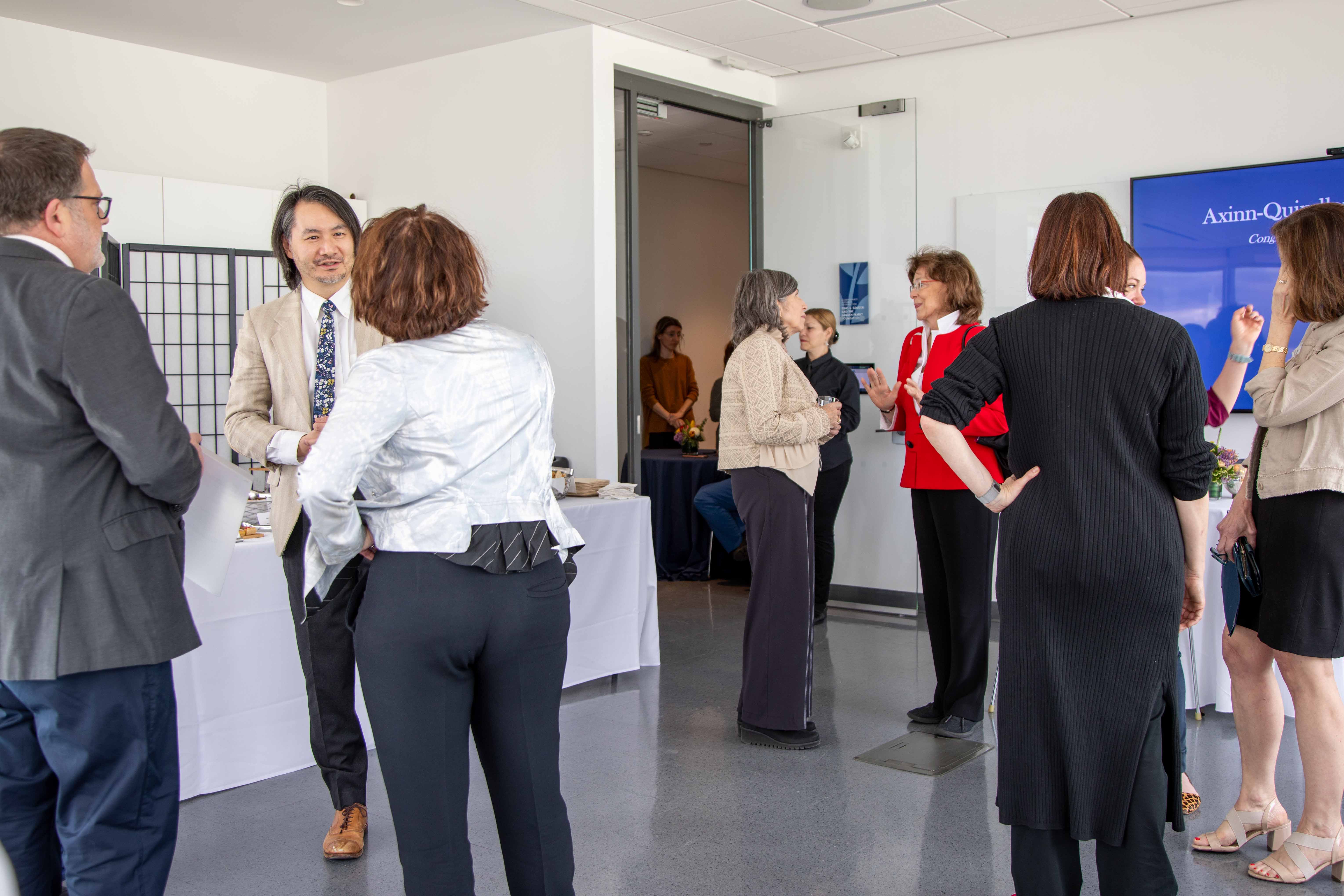 Quindlen event faculty mingling