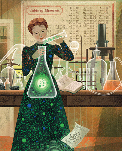 Woman with Beaker Illustration