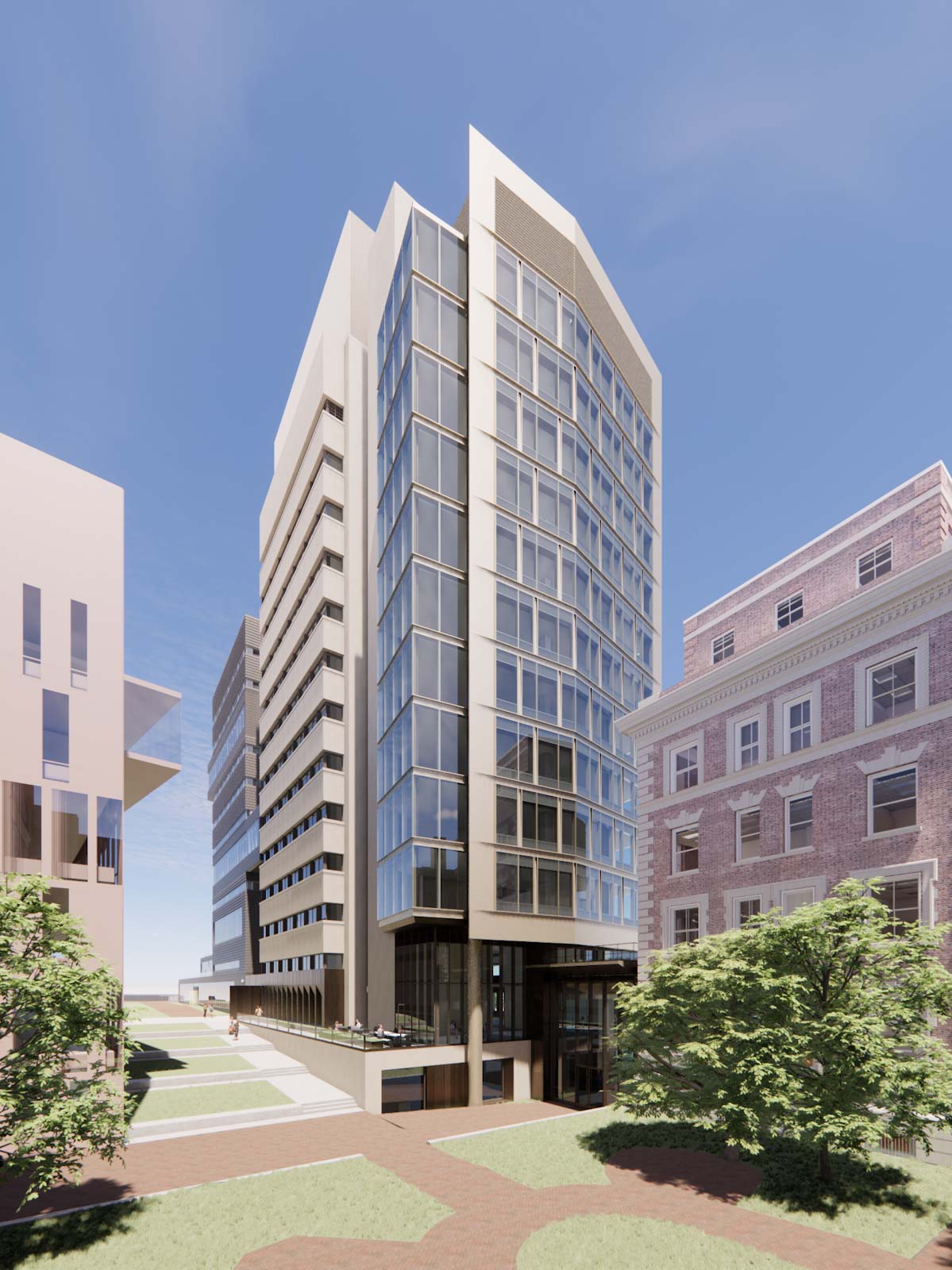 R and D Science Center rendering, view from the courtyard