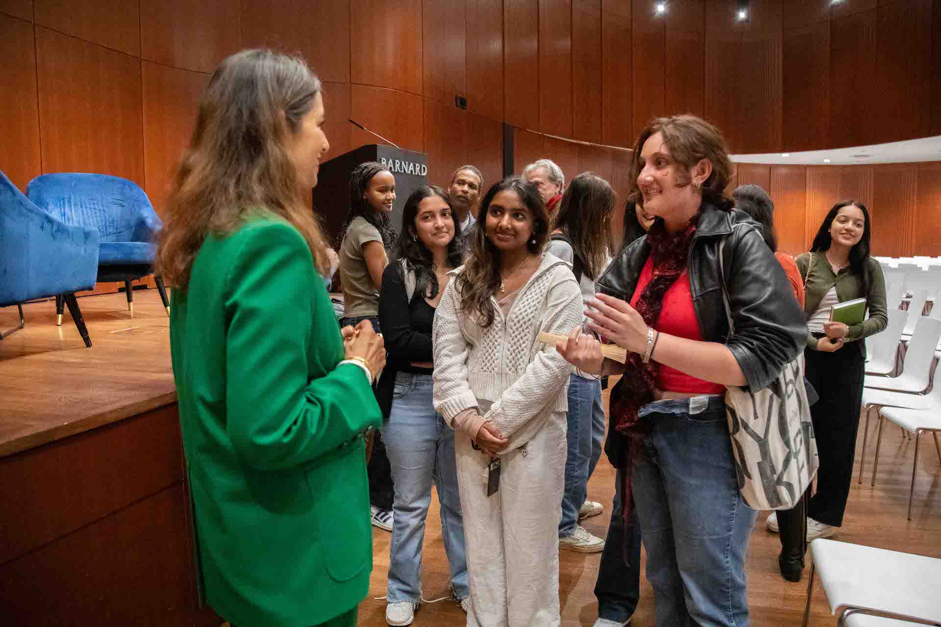 Jhumpa Lahiri with students