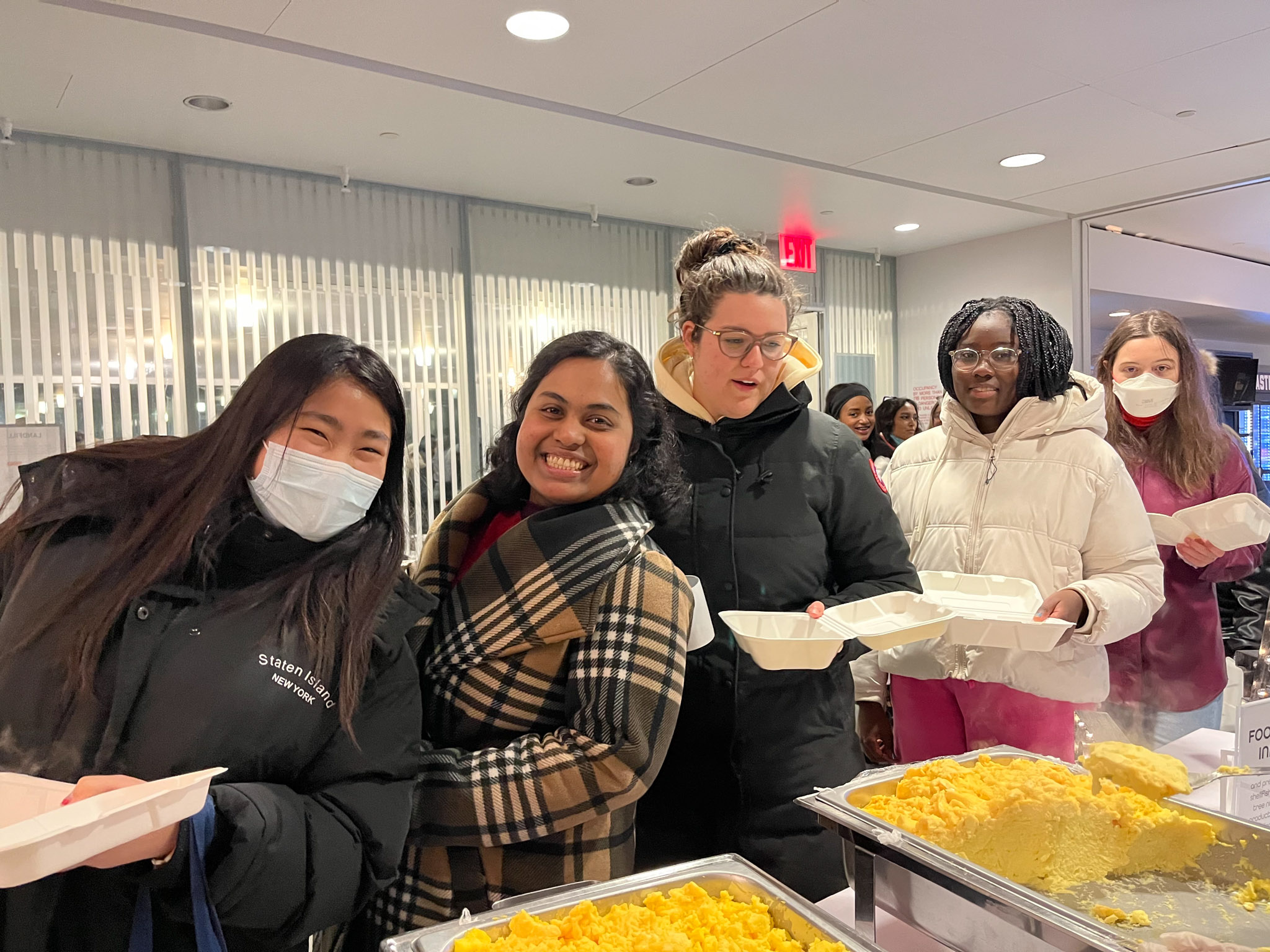 Students in line for Midnight Breakfast at the end of the fall 2022 semester