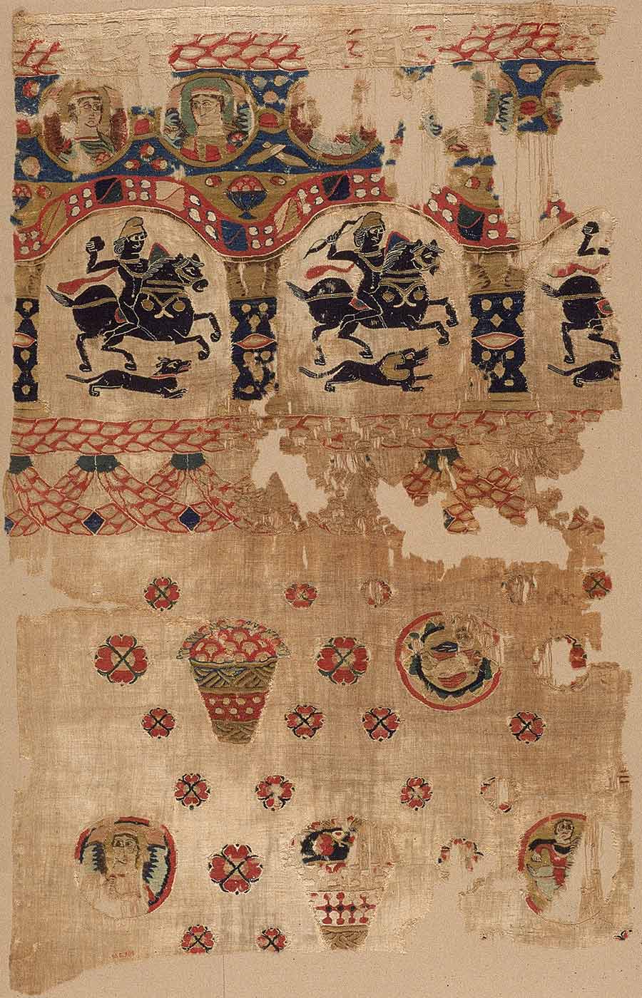 Fragment from a Coptic Hanging, 5th century, attributed to Egypt.inen, wool; plain weave, tapestry-weave; 40 15/16 in by 24 13/16 in