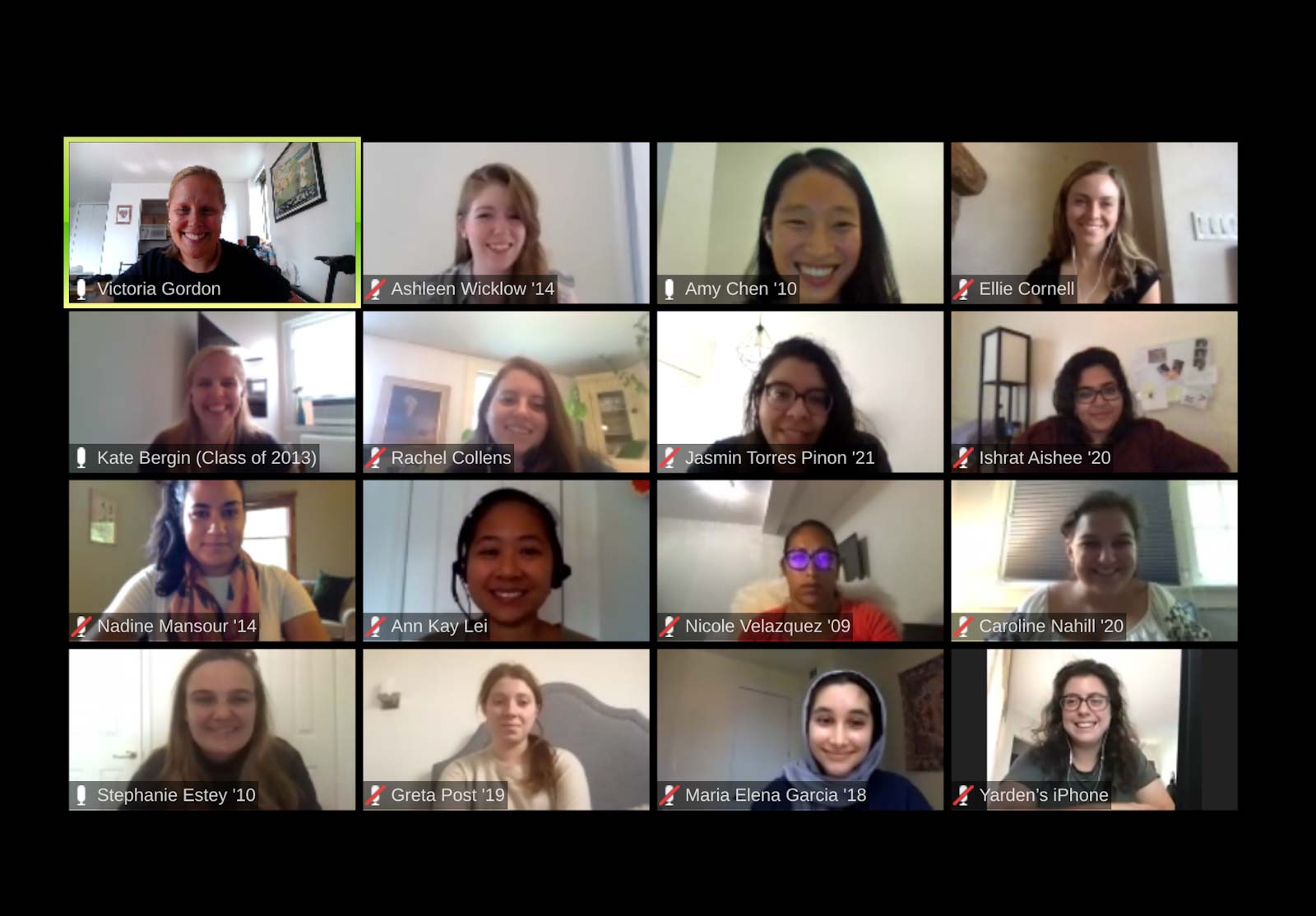 Athena Alumnae Gathering via computer conference