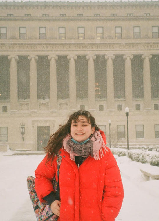 Renata Happle '24 on campus snow