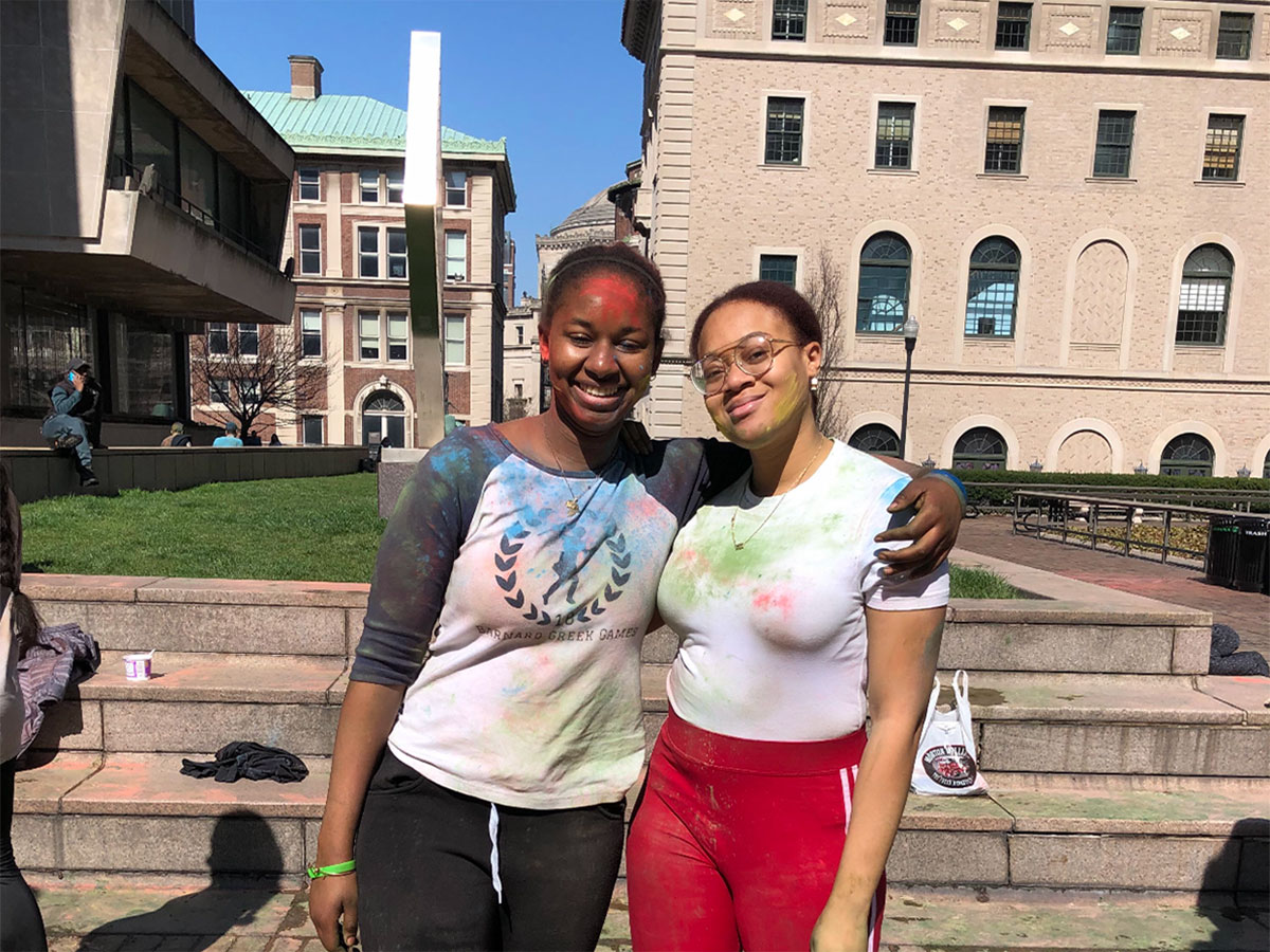 Young women standing together