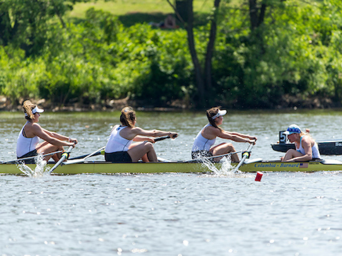 Caprice on the water with her teammates.