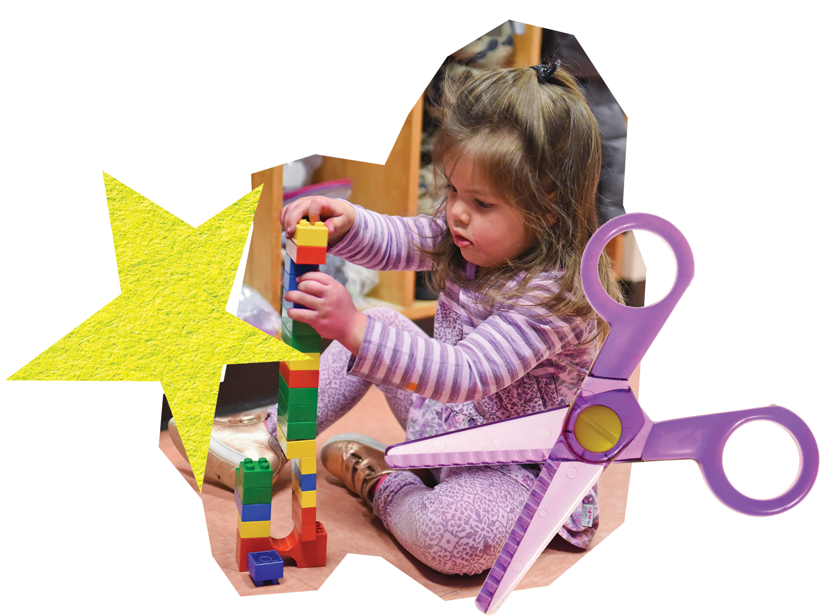 toddler playing with legos