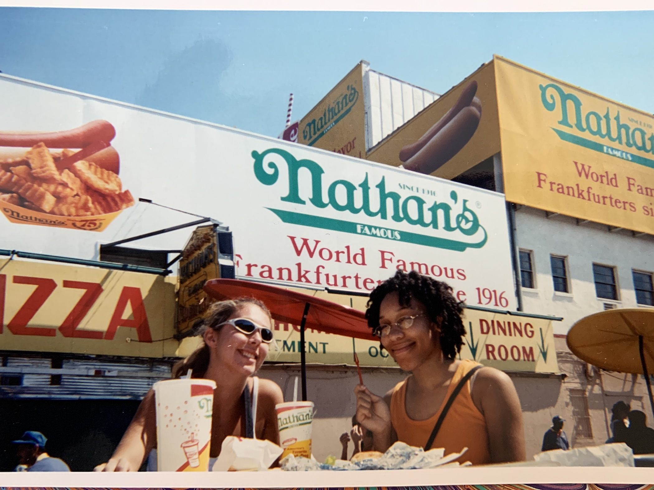 Roupenian with friend Mia Poole '03 during their Barnard years.