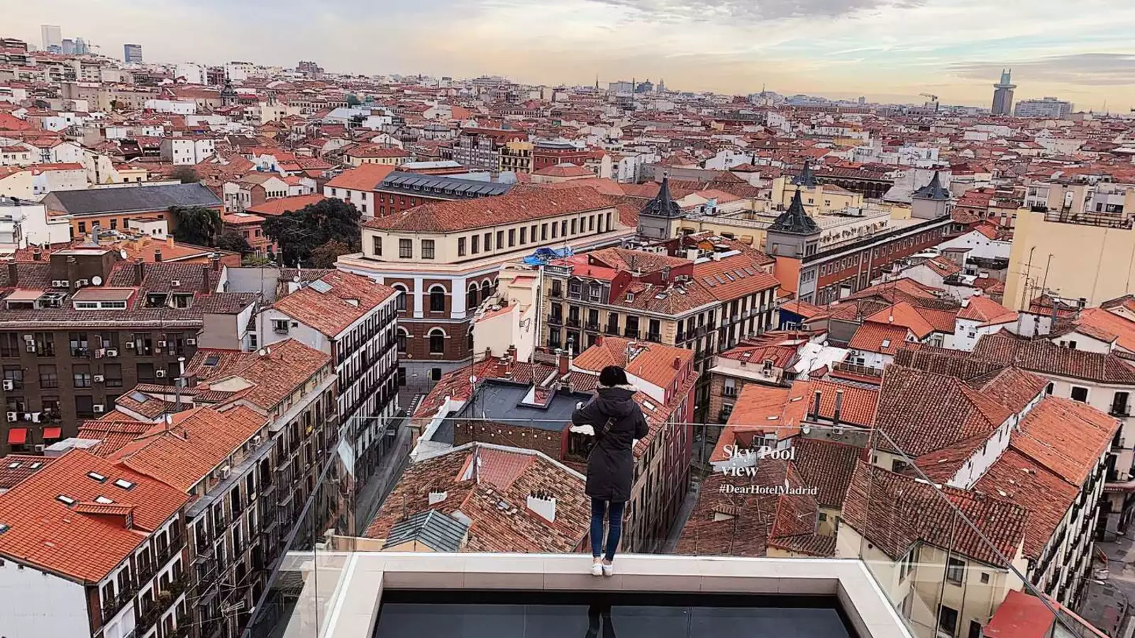 student overlooking Madrid, Spain