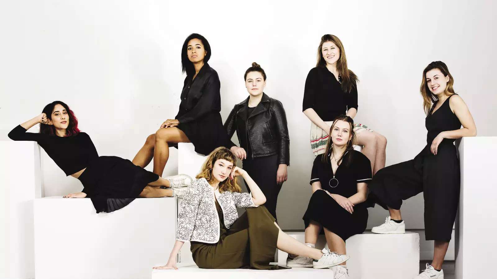 6 women in a formal portrait