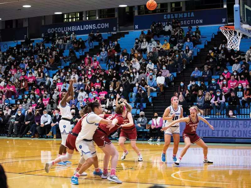 Columbia Women's basketball in the middle of a game