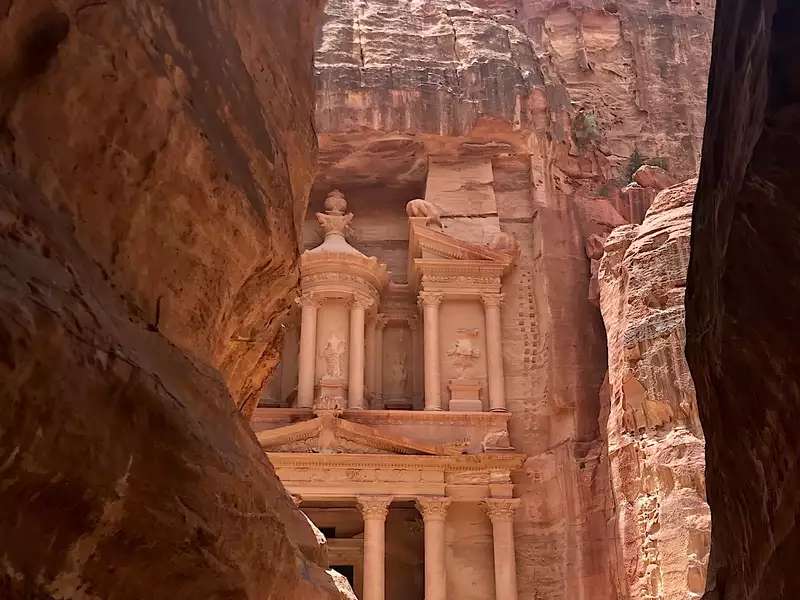 Petra--building front carved out of stone